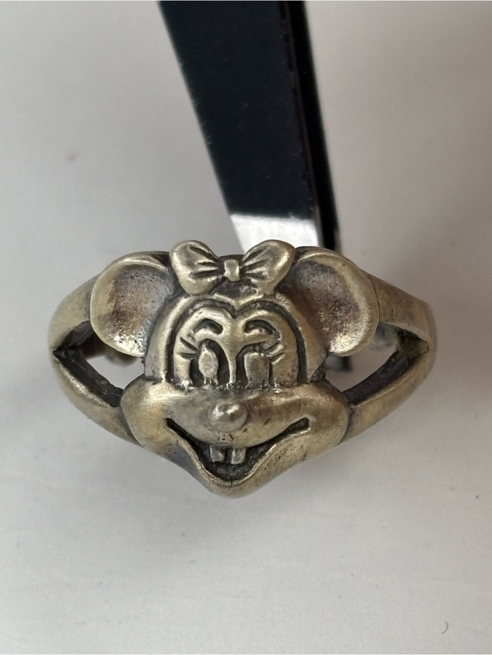 Vintage Sterling Silver 3D Mini Mouse Ring Size 8